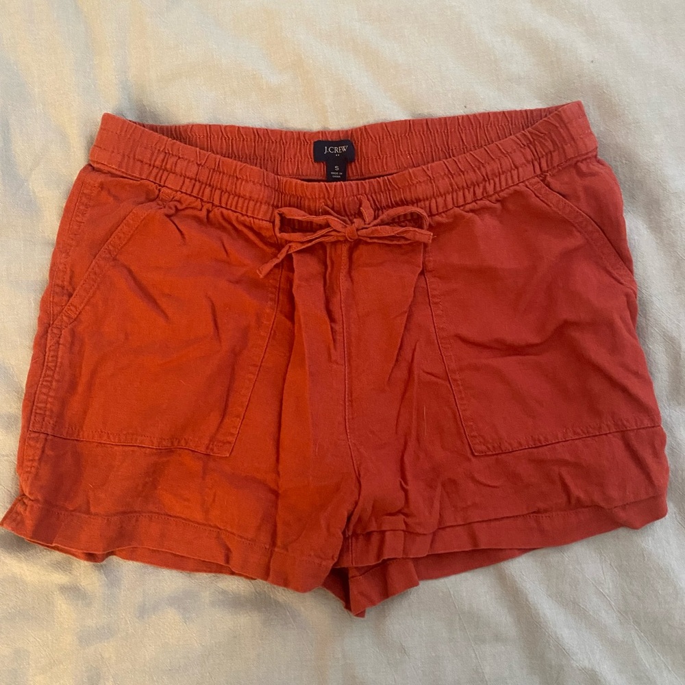 J. Crew High Waist Red and Pink Shorts